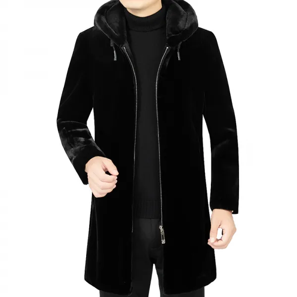 겨울모직코트 막내 아들 밍크 퍼 양털 중년 청년 덧면 두꺼운 니 남성 x2개 2129110349