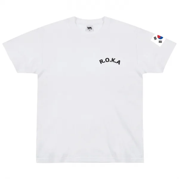 2020년 NEW 코리아 아미 ROKA 커플 반팔티, 면_화이트