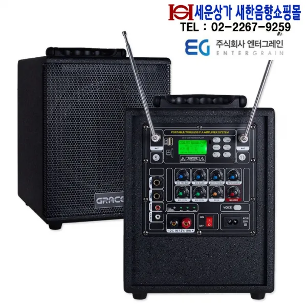 카날스 EG-153 충전식앰프 150W 출력 200MHz 2채널 USB TF CARD 라디오 에코 녹음 뮤트 기능 DC 12V 입력단자 EG153 버스킹 공연 섹소폰연주 집회등, 무선 핸드마이크형+무선 핸드마이크형