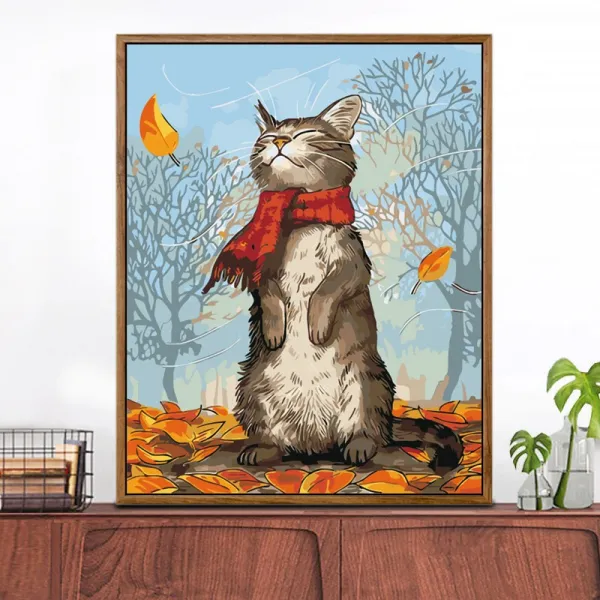 찬서 직구 인테리어그림 Diy 디지털 유화그림 애니메이션 거실 쿠션 탐미함 고양이 핸드메이드 그리다 충전 색칠 텔라스오일 H766떠돌이고양이하드커버스케치북_단형세원료_단