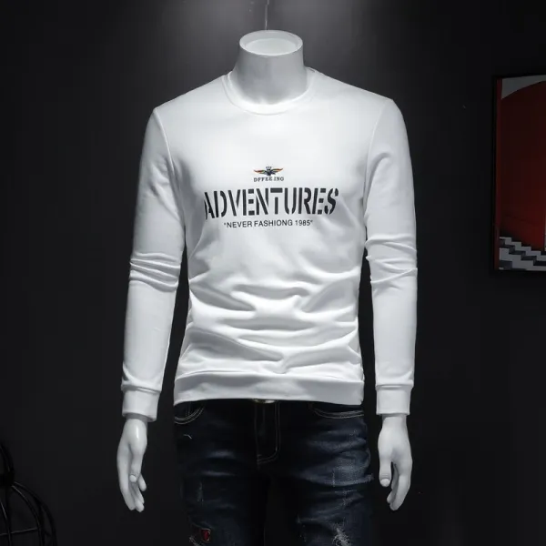 벨라루티 베이직 캐주얼 라운드 레터링 맨투맨