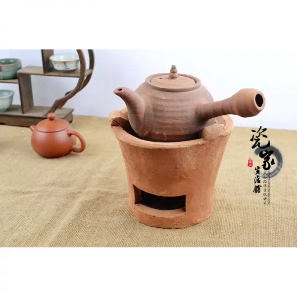 풍로 레드 흙난로 난방 화로 탄소난로 풀을 굽다 난롯불 탄로 올리브나무 카본 끓인물, 난로 직경 19cm 하이 16