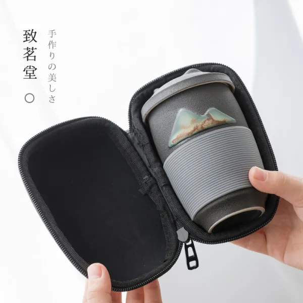 찻병 茗당필터 머그대 뚜껑다수분리컵 개인수배 선의여행 다, 유약화 채원산 개인컵