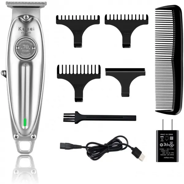 Kemei 전문 수염 / 머리 트리머 0 미리 메터 대머리 블레이드 헤어 클리퍼 남성 스타일리스트와 이발사 무선 충전식 조용한, 단일옵션