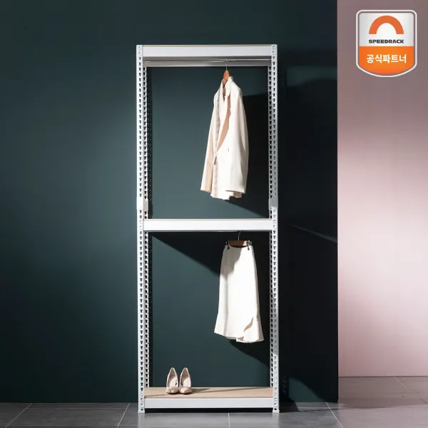 스피드랙 드레스룸 행거 가로600x깊이500x높이1800(3단 2행거), 블랙