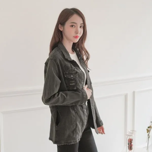 Lovely 청자켓 흑청자켓 데님자켓 데미지자켓 빈티지 청자켓 흑청자켓 데님자켓 데미지자켓 빈티지청자켓 자수청자켓 자수자켓 가을자켓 유니크룩 데일리룩