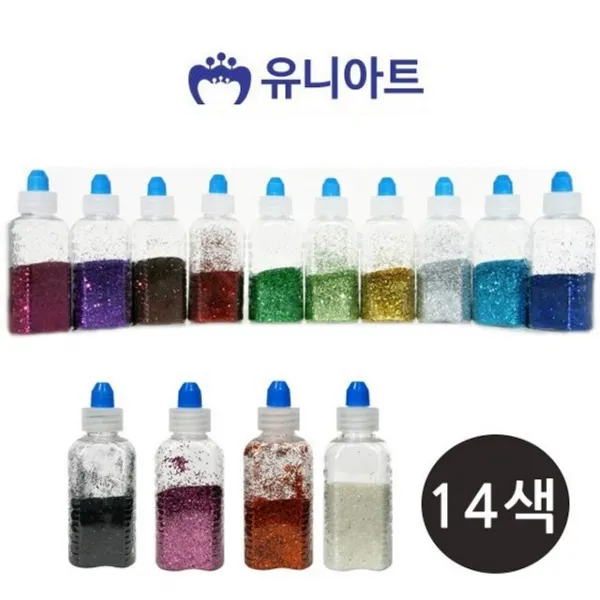 유니아트 반짝이가루 메탈 (혼합) 1갑 (20개입)
