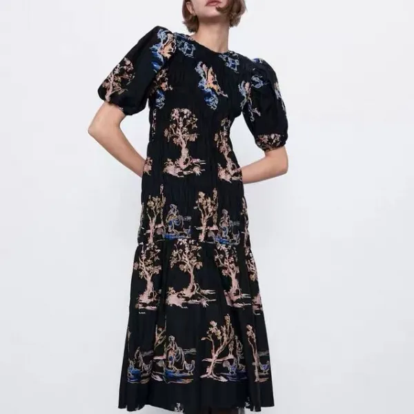 자라 ZARA 엘라스틱 자수 원피스 - 3440 047