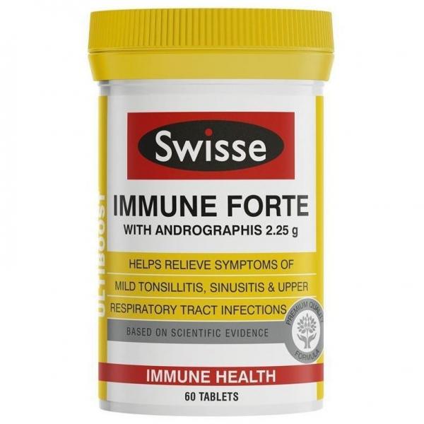 스위스 Immune Forte편도선염 호흡기감염완화 감기 면역지원 60정, 1개