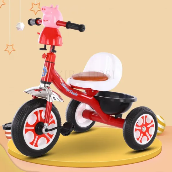 kirahosi 유아용 다기능 자전거 어린이 세발자전거 98호+ 덧신 증정 BWh23evf, 퍼플 새끼 돼지