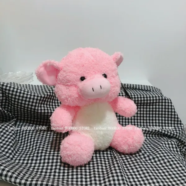 꾸꾸네하우스 큐트 소녀마음 맹물 돼지 곰돌이 고양이 털 피규어 봉제인형 여자 친구에게선물, 고약을 맺다 21cm, 핑크 돼지