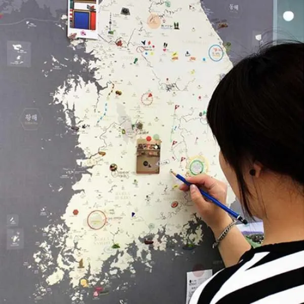  정품 우리나라지도 대한민국지도 한국지도 여행지도 트래블맵 페이퍼월드맵 앤틱