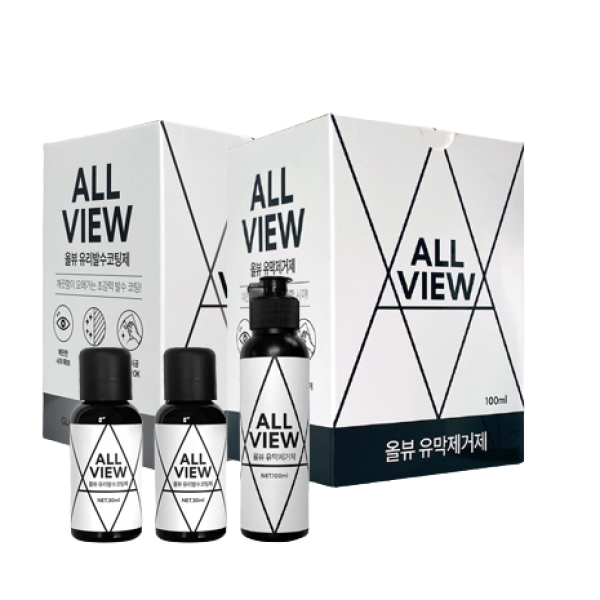 [대림기업] 올뷰 유막제거제+유리발수코팅제, 세트(유리발수+유막제거)