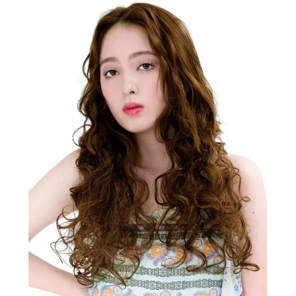 [AQUADOLL(아쿠아 도루)]윙 목덜미 위그 고저스 칼 연장술 포인트 위그 프리 사이즈 LB. 라이트 브라운., 1