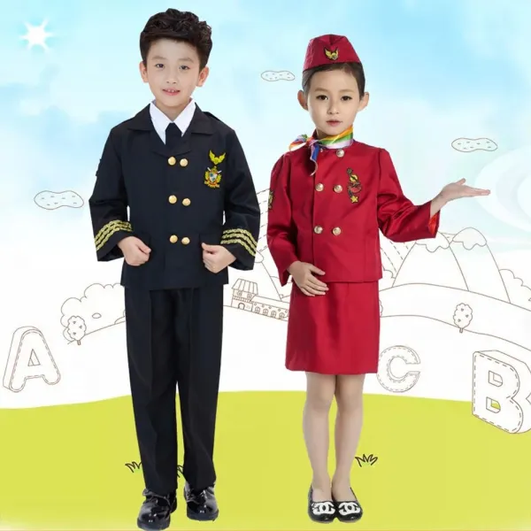 어린이 스튜어디스 스튜어드 유니폼 공연 촬영