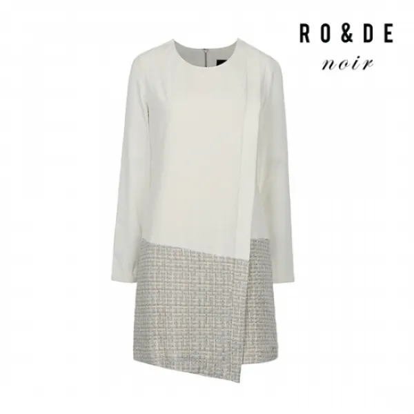 로앤디누아 로앤디누아 밑단 트위드 정장 원피스