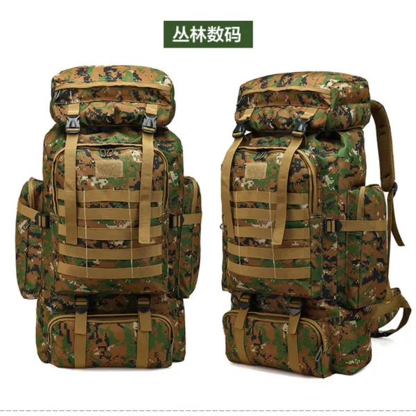 80L 배낭 여행 가방 등산 밀리터리 대용량 수하물 백팩 백패커 군용 군장, F