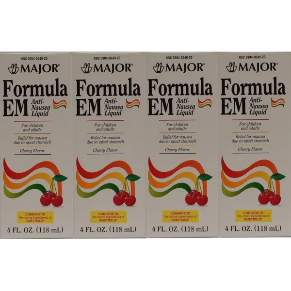 Emetrol 메스꺼움 및 배탈 완화 체리 풍미를위한 포뮬러 EM Generic 4 oz. 병 4 개 팩 총 16oz., 1