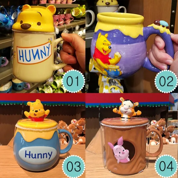  이라운드몰 디즈니 정품 곰돌이 푸우 머그컵 커피컵 옵션선택 02 455ml