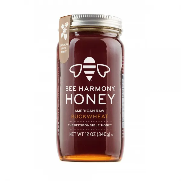비하모니 Bee Harmony American Raw Buckwheat Honey 아메리칸 러 벅휘트 허니 12oz (340g), 340g, 1팩