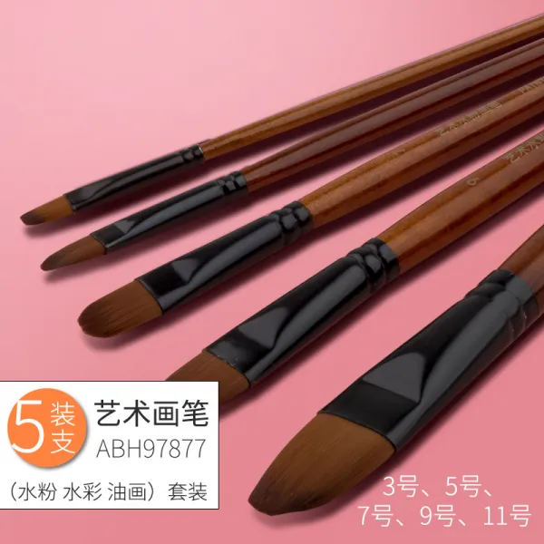 아침 햇살 물핑크 화필 112번 완비 청머리 둥근코 식필 미술생 전용 상고머리 나일론 펜브러시 컬러 아크릴 유화 안료, 아트 물핑크 화필 97877
