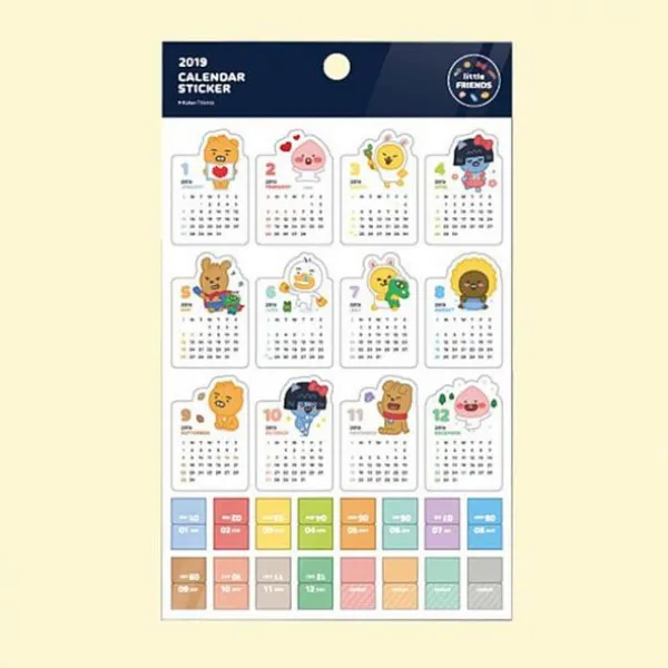 소이즘 카카오 리틀프렌즈 달력스티커 X 10개 캘린더스티커 팬시스티커