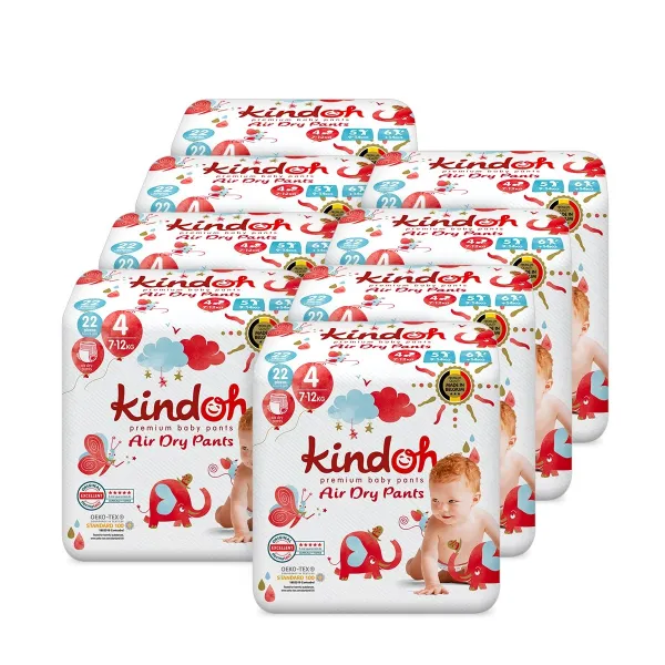[2BOX]킨도 프리미엄 에어드라이 팬티형 기저귀 대형 4단계(7~12kg) 8팩, 176매