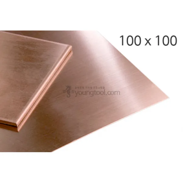 영진재료 적동판 (100 x 100mm) 동판 구리판 모형재료 금속재료 금속공예, 두께 : 0.5 (mm)