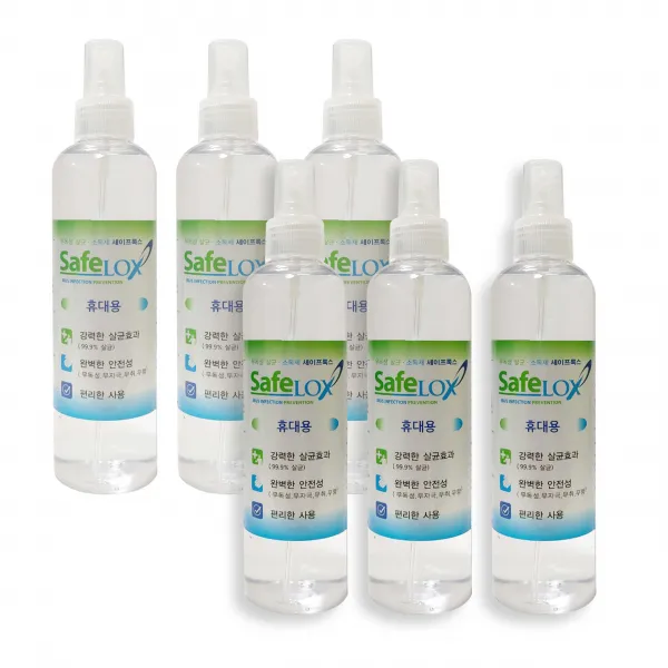 세이프록스 국내유일 바이러스 테스트 보유 뿌리는 소독제 기획전, 6개, 250ml