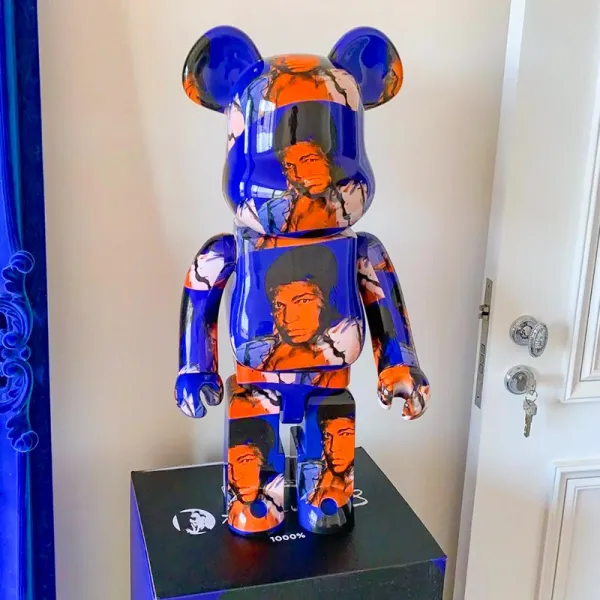 BEARBRICK 400 폭력 진열 장식품 블록 크롬 천 가을 마네키 피규어 트렌드 완구 맹목적으로 아케이스, 권좌 아 내 28CM 400%