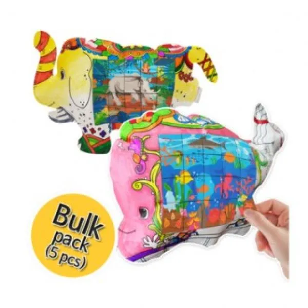 Fld254389컬러룬 2종 벌크 퍼즐 스티커 5입 종류선택/코끼리