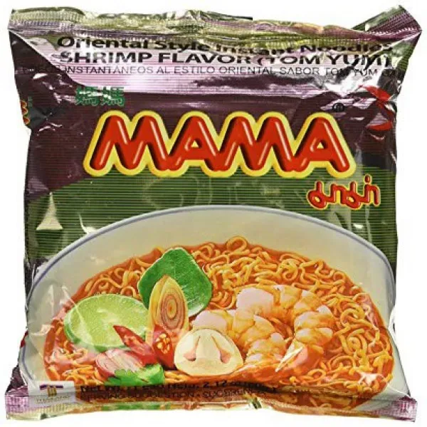 30 2.12oz Packages MAMA Tom Yum Flavour Instant Noodles (Shrimp Flavored) Pack Of 2, 1