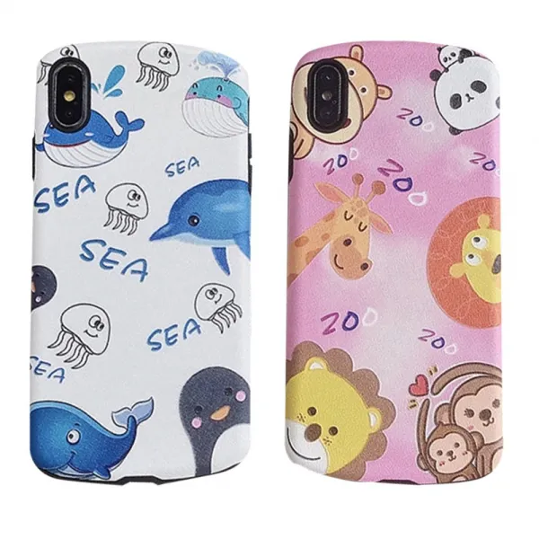 Skinworld 아이폰 전기종 케이스 아이폰11 아이폰11프로 귀여운 동물 친구들 실리콘 핸드폰 케이스 휴대폰