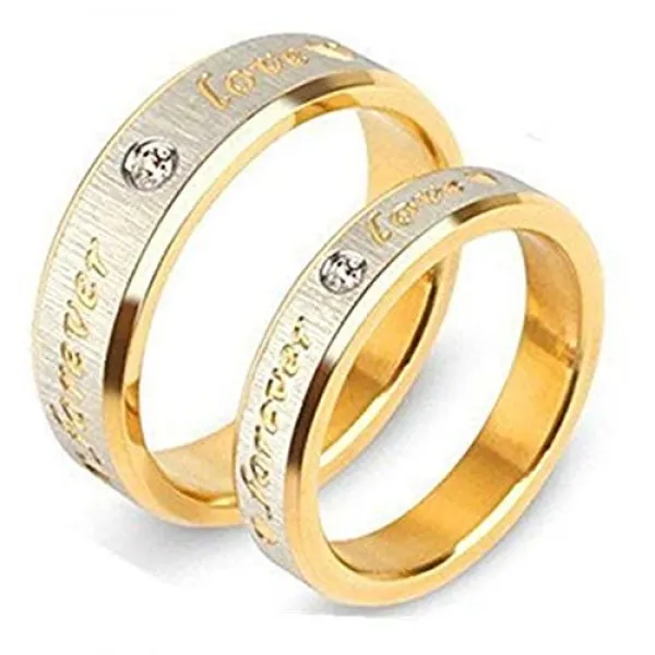 Forever Love 각인 커플 링 금속 알레르기 대응 피부 친화 지원하는 뮤지컬 스테인리스 반지 남자 반지 레이디 스 반지 약혼 반지 결혼