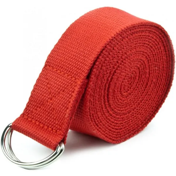 Crown Sporting Goods Red 의 금속 D 링이있는 10 발 여분의 긴면 요가 스트랩 단일옵션