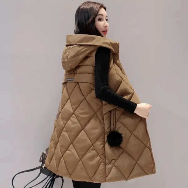 Ks 하빗 누빔 경량 후드 슬림 롱패딩 베스트 1067