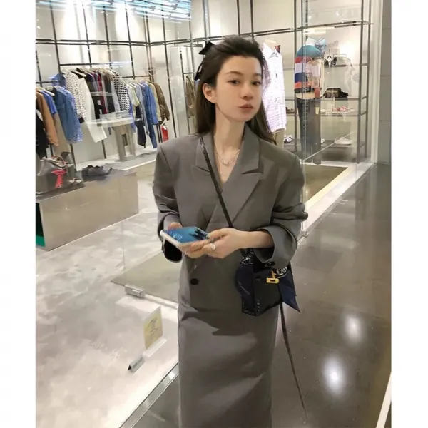 겨울 가을 계절 직업 셀럽 여승무원 스윗 산들바람 코리아 정장스커트 여성