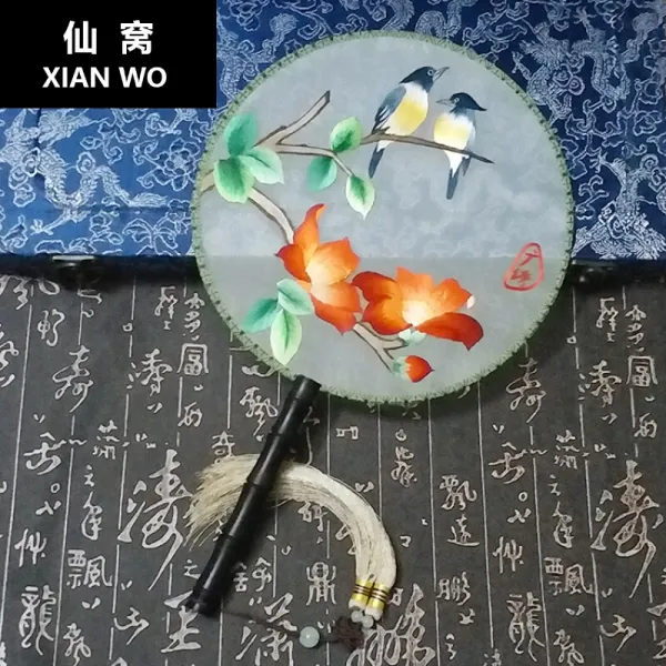 고풍자수 단풍자수 광동자수 광수 중국풍광동특산수공예품특색선물 고전무용 원풍자수 단부채 흑매 홍목화 F-금함 함유, 단일상품