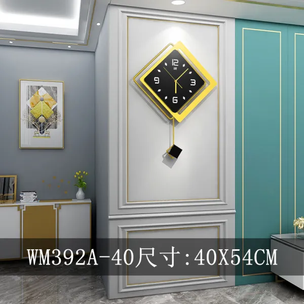 Apr.16 43번 핸즈프리 크리에이터 핸즈프리 벽시계 현대식 경구주의 장식 시계 심플 북유럽 거실Z, 패션 교접 -- 단아 한 블랙 - 54cm * 40cm