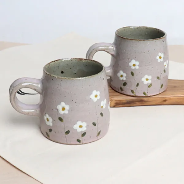 봄맞이꽃 머그컵 2P세트(소) -연분 300ml 다기/머그세트/머그컵/찻잔/찻잔세트, 1