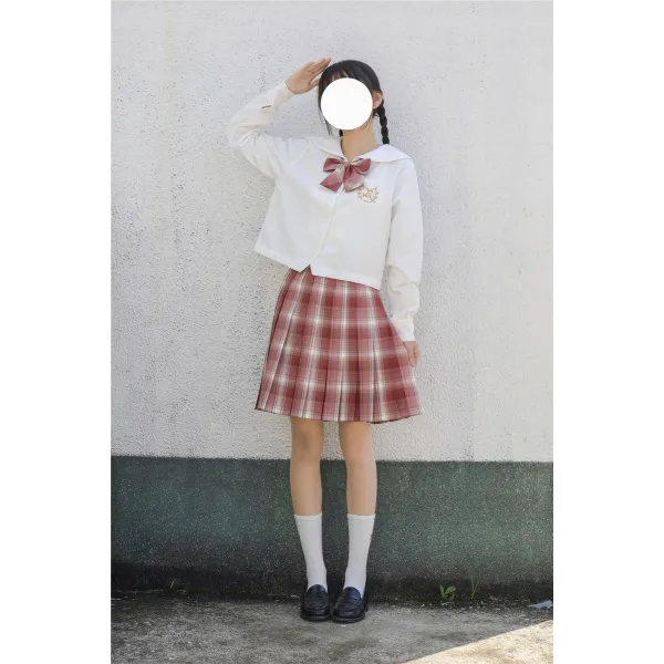제니링샵 7근 오리지널제작 매실 연연함 무드 JK 체크 플리츠 주름치마 여성