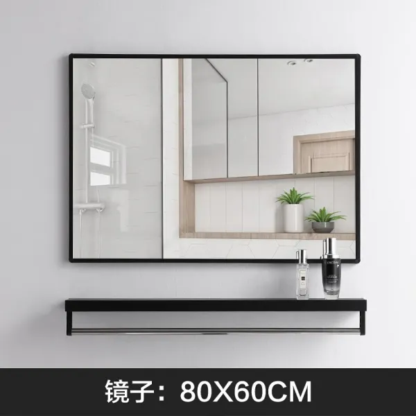사각거울 벽실 타화함 목욕탕 피공함 분장본 수납 위패 칸임시변경을 연기 있음 자 서투르다 Q점간 변소 4677884760, 기타 블랙 80X60 숏 사이드 미러 _거