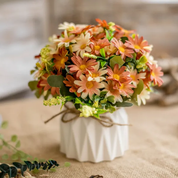 리얼 식물 월계화 디어 분경 함 화분 모방화 나비난 장식 플라스틱 꽃 조화 분재 타입 8도자기 모방함 꽃