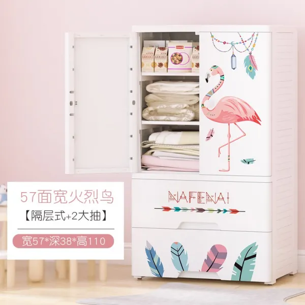 플라스틱수납장 옷장 의류 정리상자 플라스틱 사물함 수납장 더블도어 서랍식, C04-더블도어 칸막이(상층 더블도어+2단 서랍)