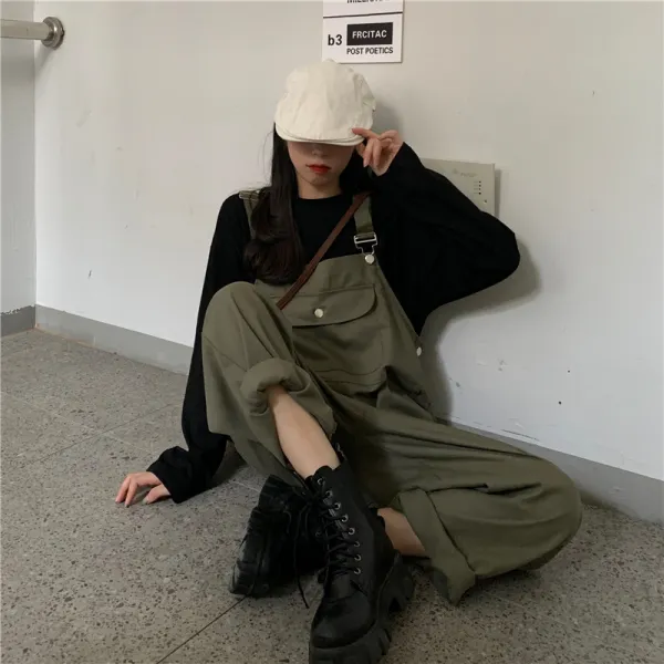 투피스 배기튜닝 셀럽 카고바지 세트여성 2020가을 뉴타입 멜빵바지 옷레저 유행
