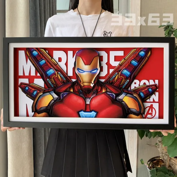 언맨 Mark85 복련 4결말을 벌일 이다 Ironman 마크 머신 갑 입체 그림 선물 블랙 테 33x63 센치 독립