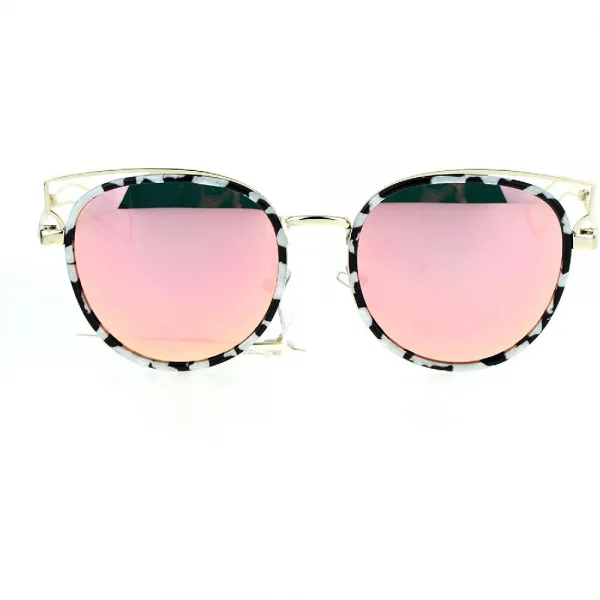 Sa106 여자 레트로 디자이너 고양이 눈 와이어 혼 림 디바 선글라스