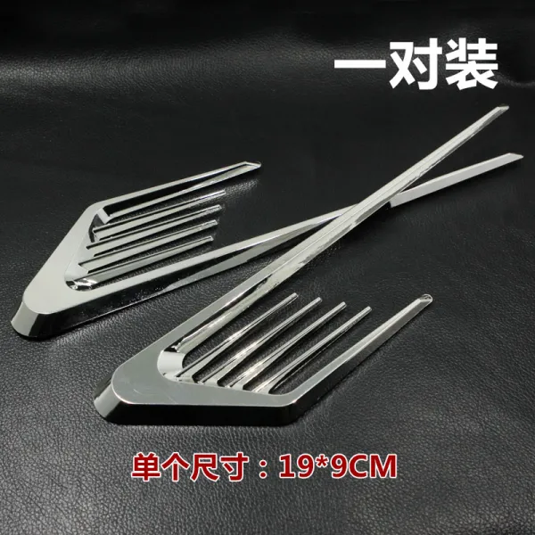 후드핀 자동차 장식 차량스티커 겉모양 용품 엔진 개조 전용 전기도금 샤크 바람출구 부속품, T22-621전기도금 한쌍 가격