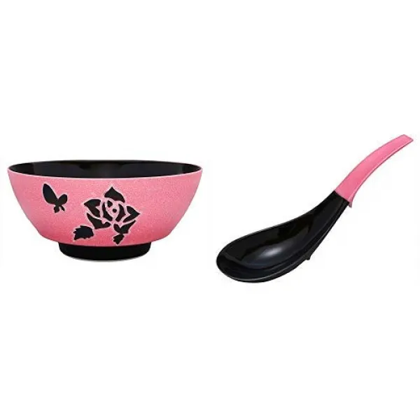 아리타 그릇 기행 Aritayaki Utsuwa 錦右ェ門 도자기 원 궁극의라면 블랙 로즈 R0289 + 궁극적 인 연꽃 상세페이지 참조