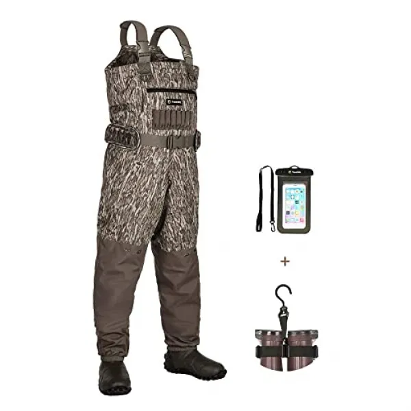 Tidewe 통기성 절연 흉막액 부트 랙 포함 1200g 절연 방수 부츠 발 사냥 도강 용 부츠 스틸 핸들 포함 120 절연 라이너 Rea 13 Mossy Oak 13 Mossy Oak